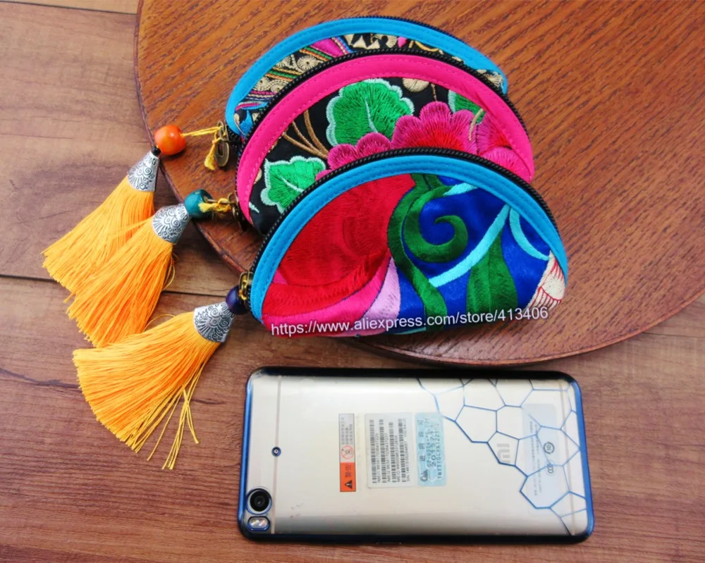 Винтажная косметичка Hmong 3 шт. тайская индийская сумка с вышивкой модный