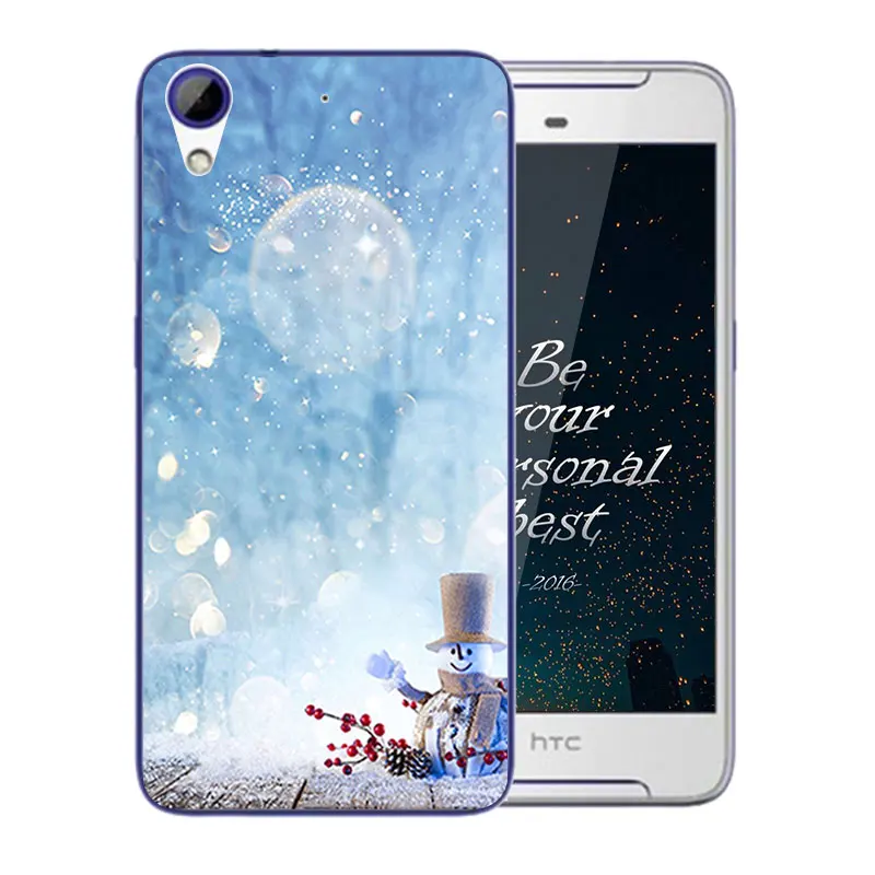Phone Case For HTC Desire 628/628 Dual Sim Merry X'MAS Pattern Soft Silicone Transparent Back Cover 628 Coque |