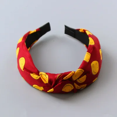 New Fashion Girls Cute Cartoon Dot Flower Smile Face Cloth Headband Kids Birthday Gifts Hairbands Hair Bands Hair Accessories - Цвет: 13