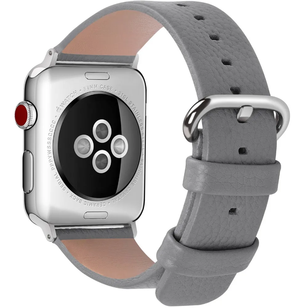 

Pink Strap for Apple Watch 38mm 42mm, 16 Colors Apple Watch Leather Watch Band for Women Buckles iWatch Series 4&3&2&1 Watchband