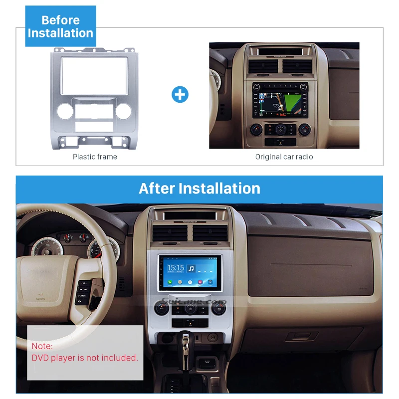 Seicane Silver 173*98/178*100/178*102 мм 2 Din автомобильный стерео комплект отделки приборной