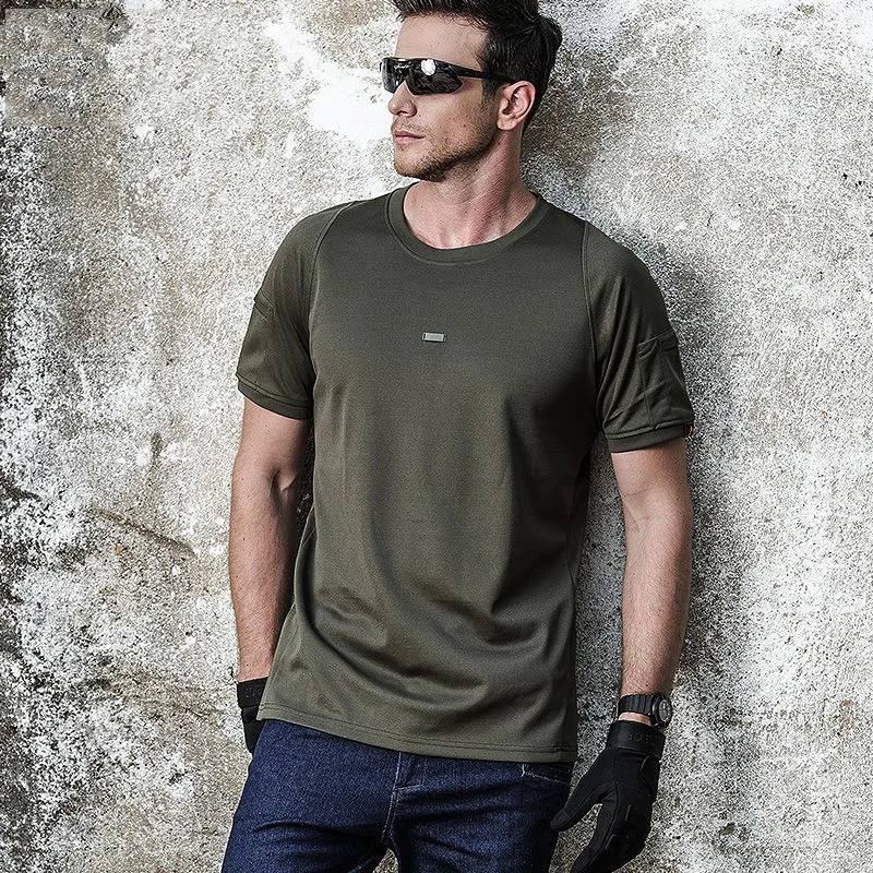 

Summer O Neck Short Sleeve Thin Urban Tactical T Shirt Tops Outdoor Sports Climbing Training Breathable Quick Dry T-Shirt Shirts