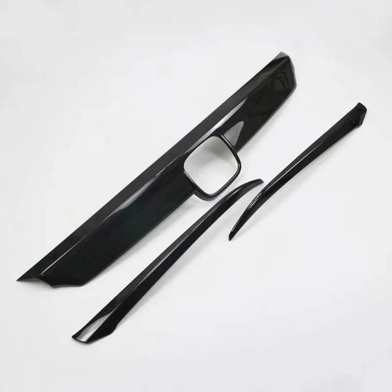 

For Honda Accord 2018 3PCS Carbon Fiber ABS Chrome Car Front Hood Grille Grill Decorative Cover Trim Car Styling Accessories
