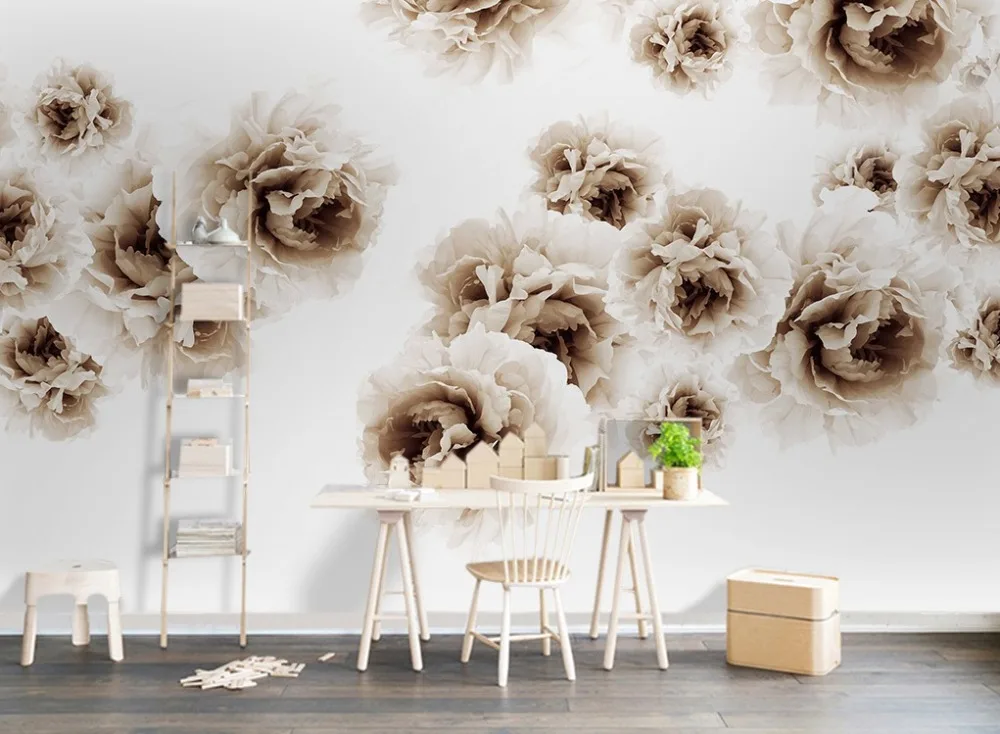 

[Self-Adhesive] 3D Classical Brown Flower 66 Wall Paper mural Wall Print Decal Wall Murals