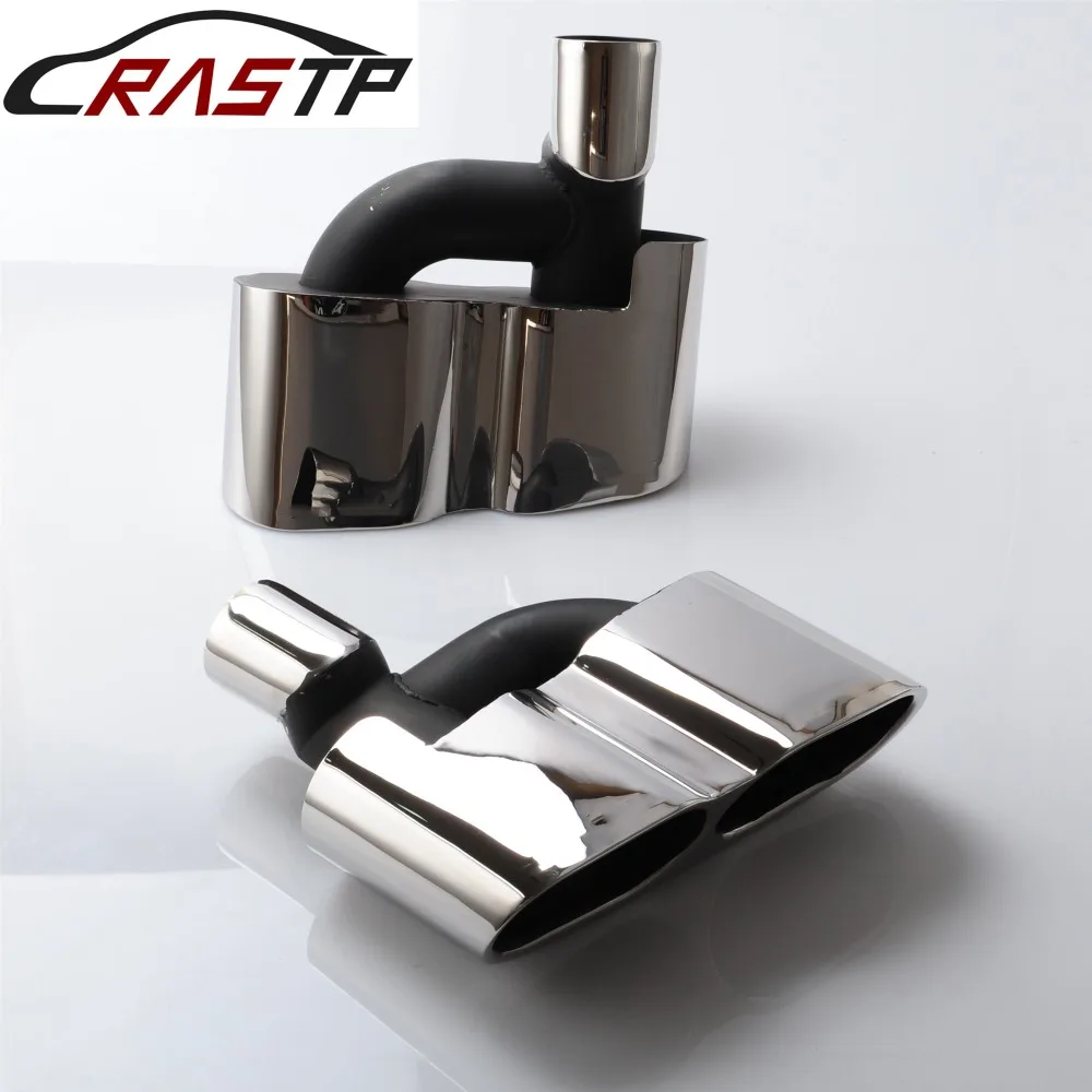 

RASTP-Stainless Steel Exhaust Pipe Tips Tail Pipe Muffler For Benz 08-13 S Class W221 1 Pair Exhaust Tips with Logo RS-CR8068