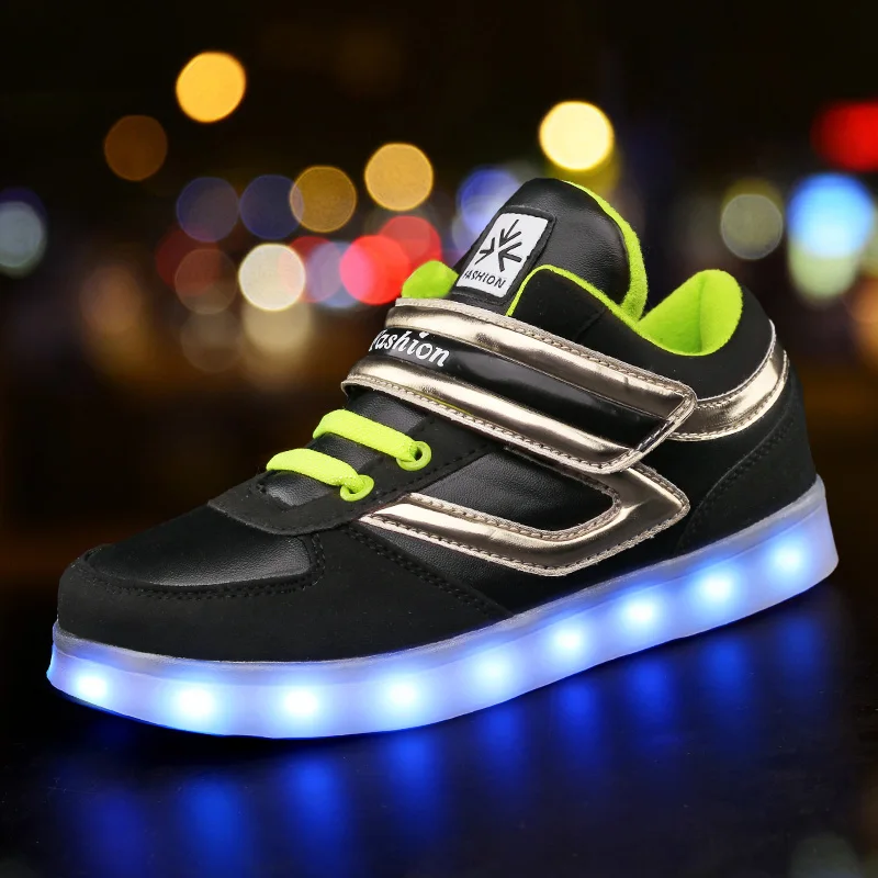 2018 New Children Shoes Light Led luminous Boys Girls USB Charging Sport Casual Kids Glowing Sneakers usb | Детская одежда и обувь