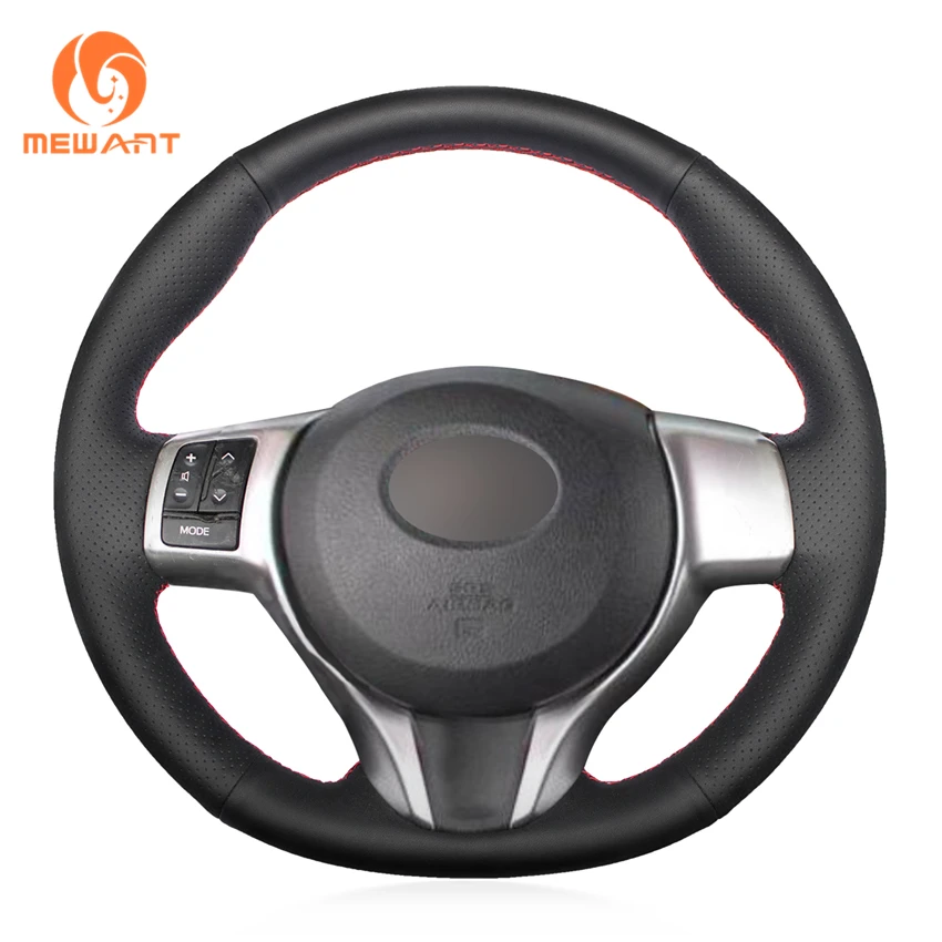 

MEWANT Black Artificial Leather Car Steering Wheel Cover for Toyota Yaris Verso S Vitz Ractis Subaru Trezia 2011 2012 2013 -2015