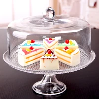beads relief glass cake stand decorative glass cover compote dessert plate pastry serving tray wedding dinnerware buffet utensil