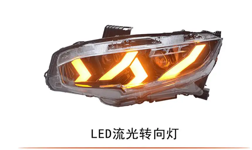 Автомобильный головной светильник для CIVIC головной светильник типа головной светильник светодиодный динамический сигнал плавающий CIVI светильник Биксеноновая линза луч светильник