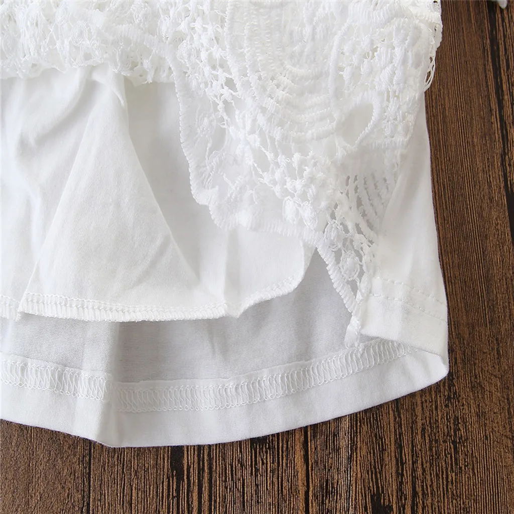 Комплекты одежды для маленьких девочек летняя хлопковая одежда кружевная