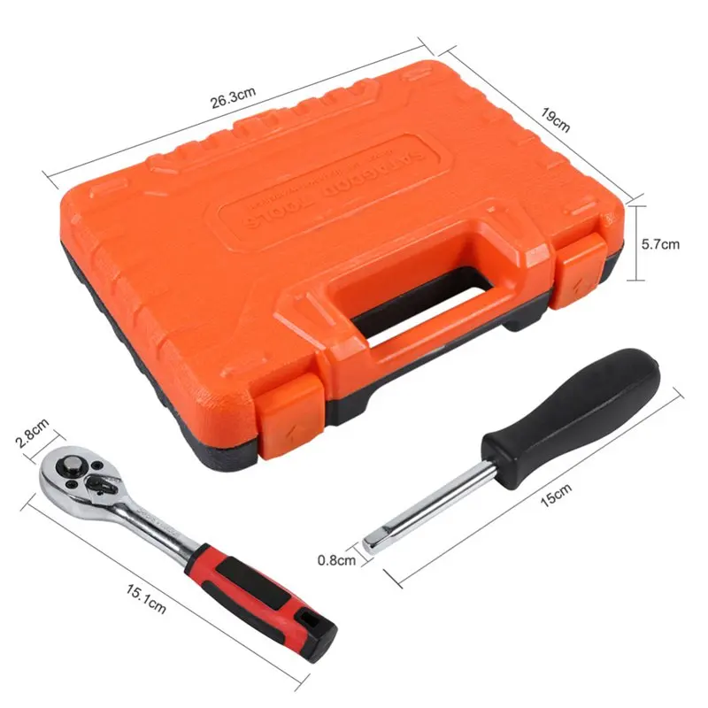 46 шт./компл. набор гаечных ключей инструмент для ремонта автомобиля Трещоточный