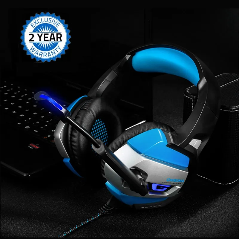 ONIKUMA K5 игровых гарнитур игровой шлем глубокий бас Игровые наушники с микрофоном для компьютера ПК PS4 ноутбук Тетрадь с светодиодный свет