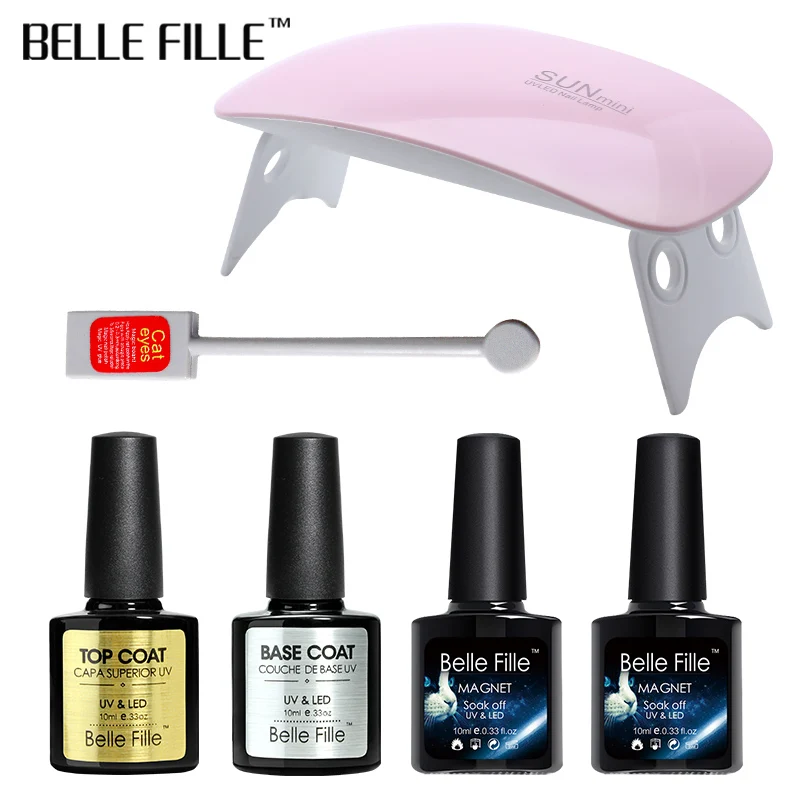 Belle fille Cat Eye Gel 6 шт./лот SUNmini лампа Beigner практика Nail Art инструменты дизайн ногтей УФ