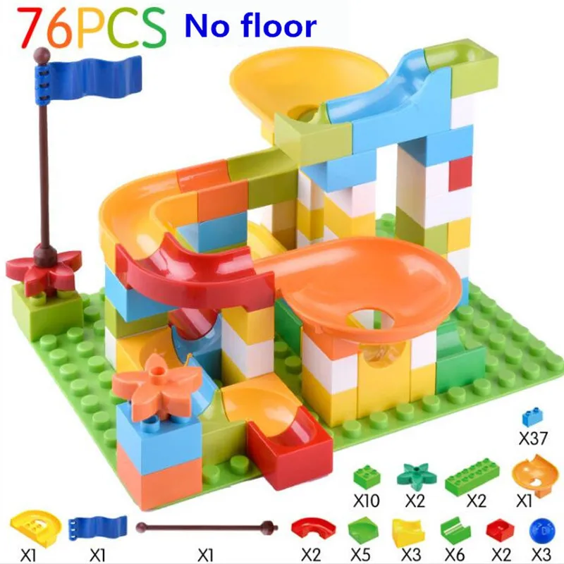 55/76 шт. Мраморные Гонки Беговые джунгли Приключения трек строительные блоки