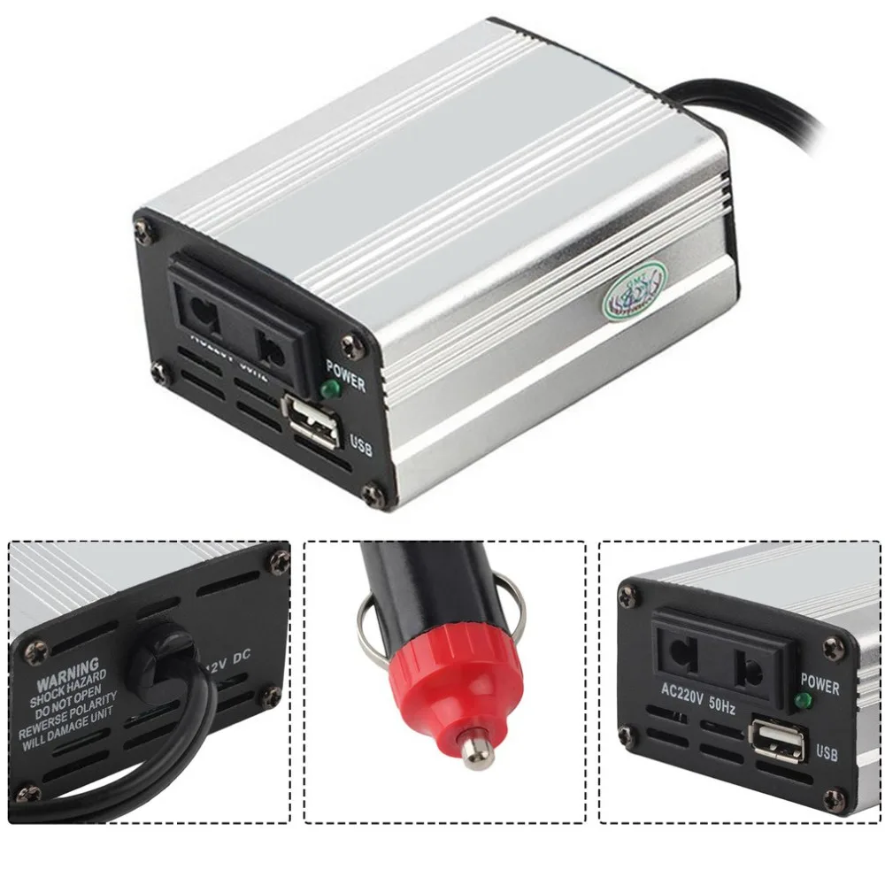 Портативный автомобильный преобразователь 12 В постоянного тока в переменный ток