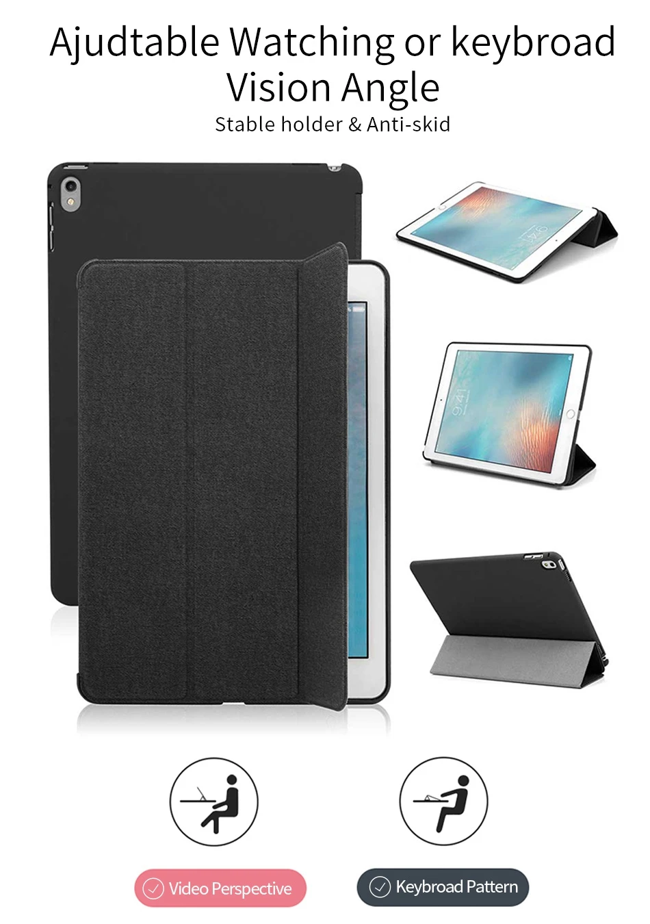 WOWCASE кожаный чехол для iPad Pro 12,9 / умный режим сна Авто Пробуждение три раза задняя крышка для iPad Pro 12,9 дюйма Funda Coque