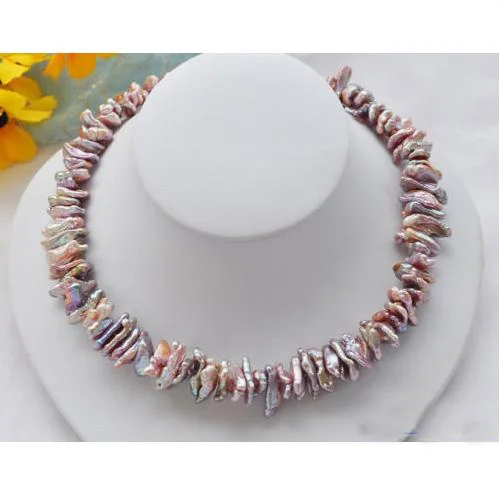 Новый arriver Перл 17 дюймов вертепов лаванды Бива пресноводного жемчуга Цепочки и