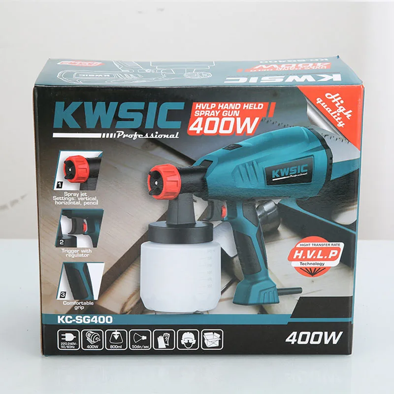 

JOUSTMAX Spray Gun 400W High Power Home Electric Paint Sprayer Easy Spraying and Clean Perfect for Beginner Tool US/UK/EU Plug