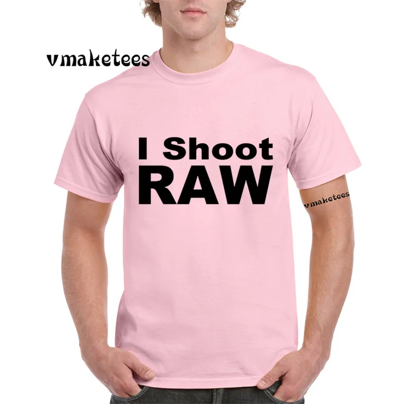 Я Shoot RAW забавная футболка с коротким рукавом o-образным вырезом летние Фото