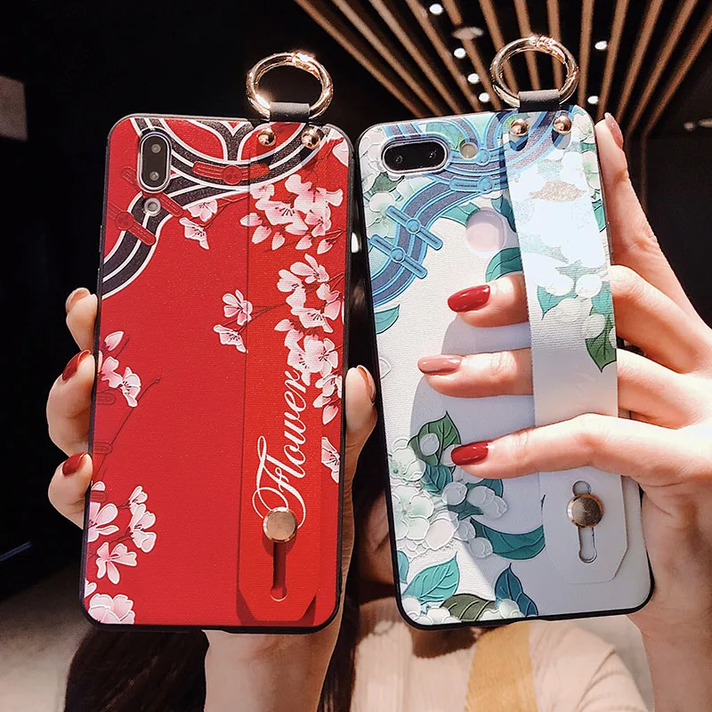 Для Samsung Galaxy S10 чехол с ремешком на запястье TPU силиконовый мягкий для Plus S10e чехлы