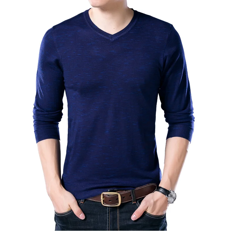 Oeak классический вязаный свитер с принтом v-образный вырез Ruched Pull Homme популярный