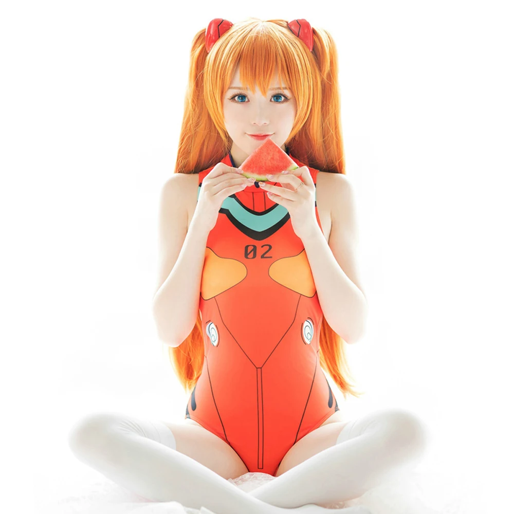 

Japanese anime EVA swimsuit Sexy female Cosplay Ayanami Rei / Asuka Langley Soryu tights halloween costumes for women one piece