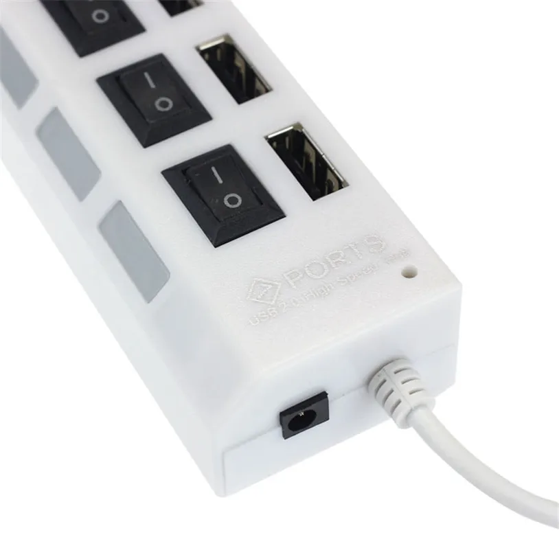 Новый 7 портов светодиодный USB 2 0 адаптер концентратор питания вкл/выкл