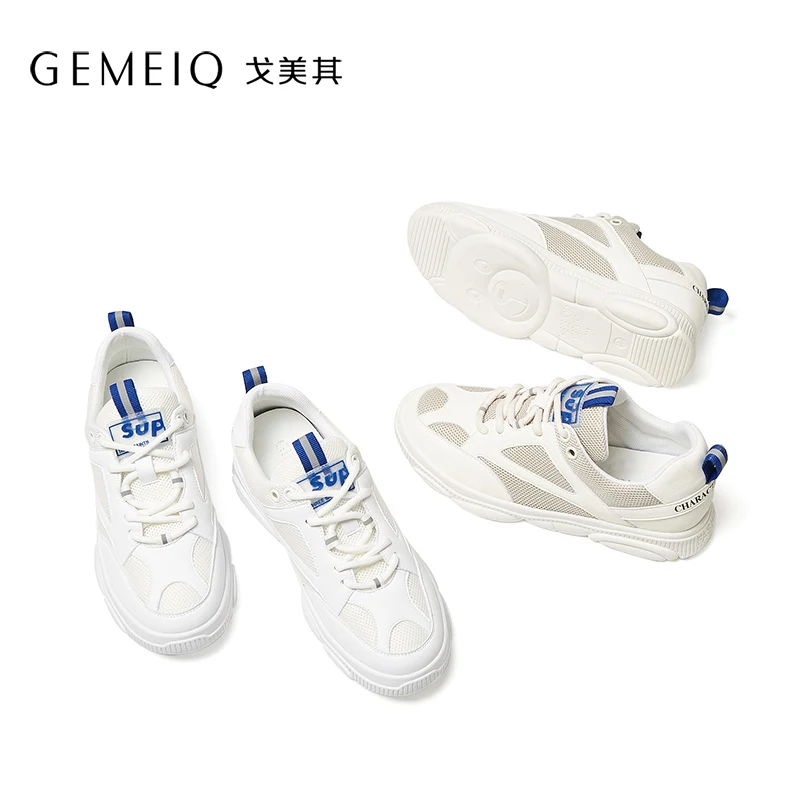 GEMEIQ 2019 Summer new joker white shoe The bear bottom recreational breathable mesh shoes for women's | Обувь
