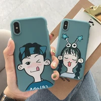 couple phone soft case for iphone 7 plus x xs xr xs max 8 plus case cute silicone cover for iphone 7 8 6 6s 6s plus tpu case