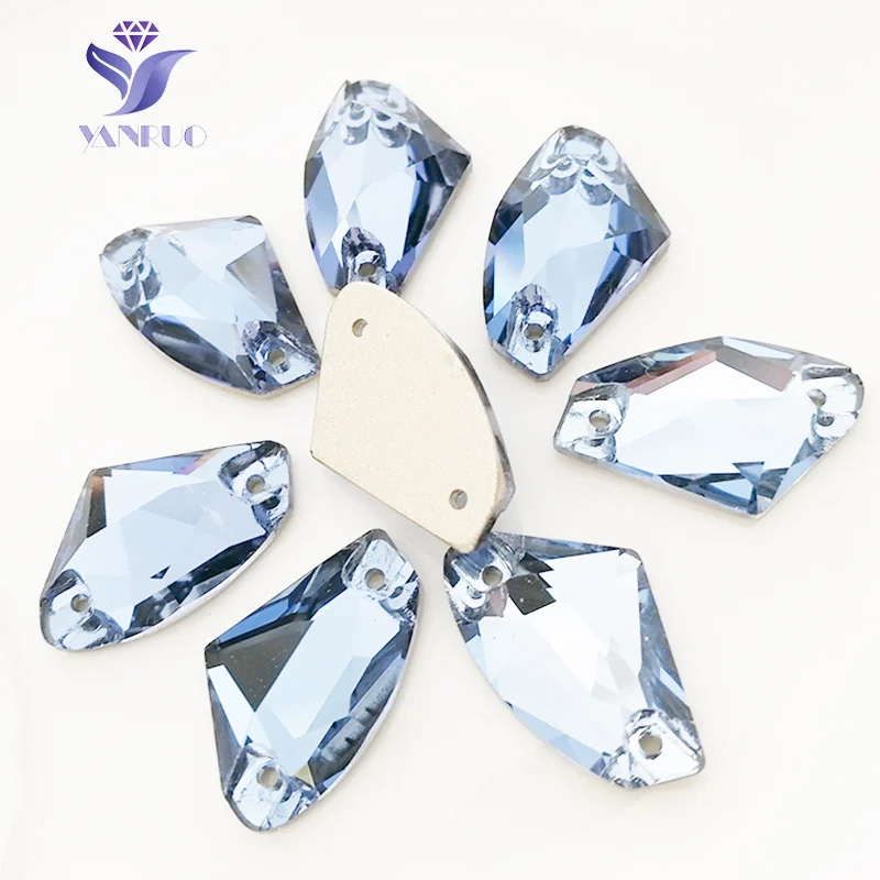 Light Sapphire YANRUO 3256 галактические Пришивные хрустальные стразы с плоской задней частью для пришивания страз AAAAA камни для украшения платья - Цвет: Light Sapphire
