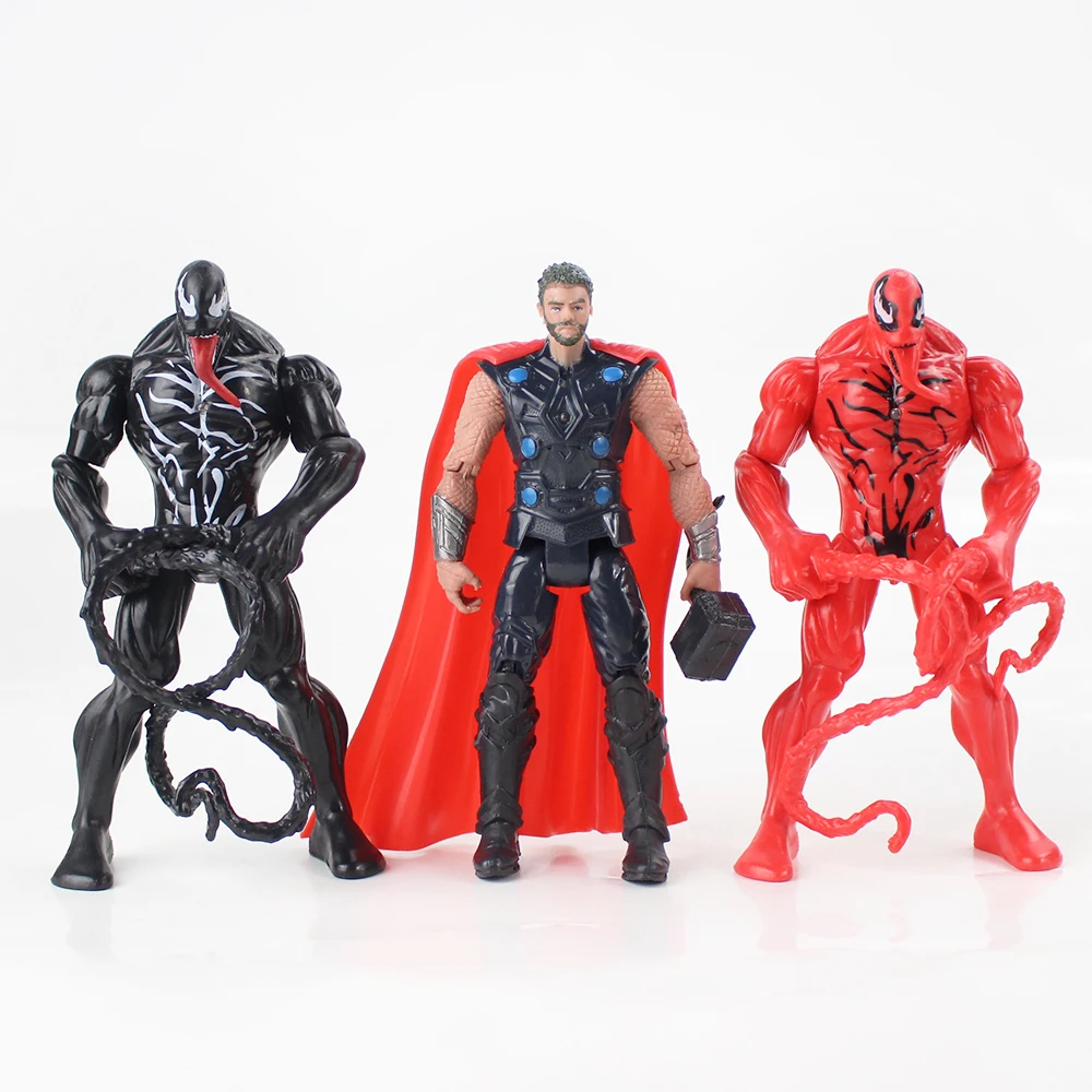 7 шт./лот 17 см Мстители Venom Железный Человек-паук Тор Капитан Америка Дэдпул