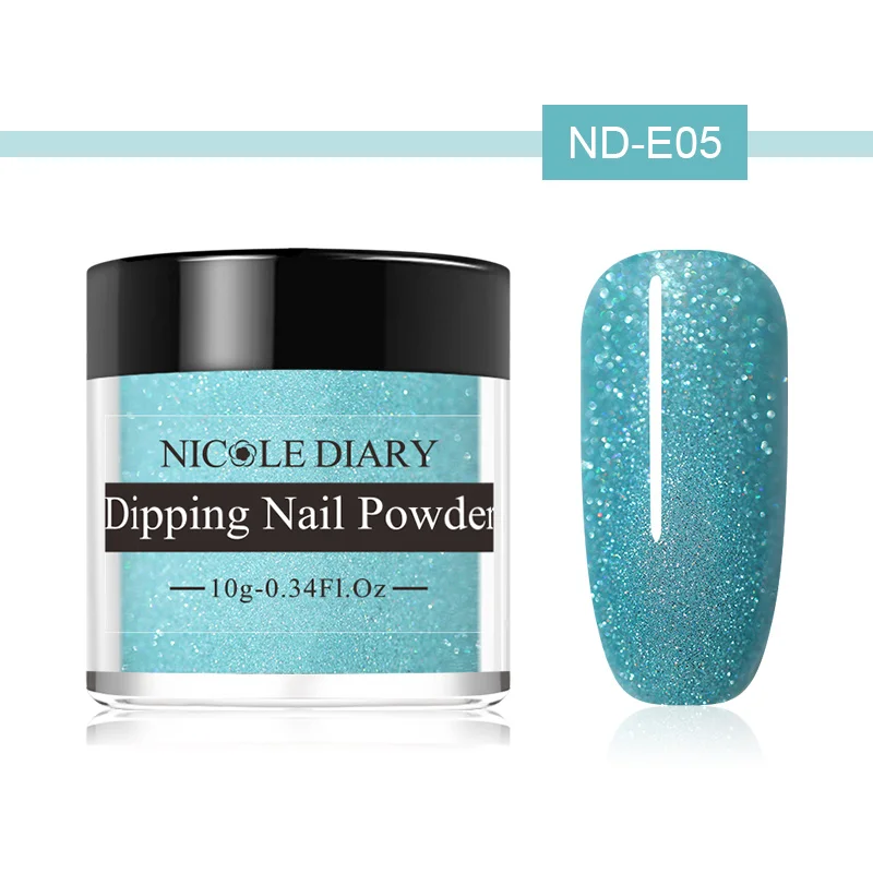 ND-E05 NICOLE DIARY 10 г голографическая пудра для ногтей лазерный Блестящий золотистый Серебристый смешанные цвета DIY дизайн для украшения ногтей - Цвет: ND-E05