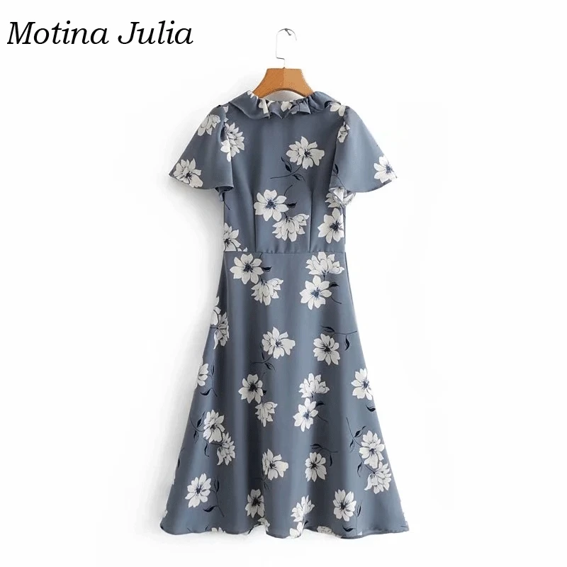 Motina Julia шикарное платье миди с цветочным принтом и пуговицами женское богемное