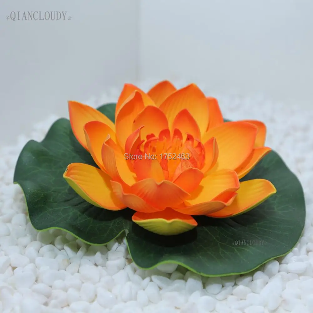 5 шт. оранжевые искусственные цветы для пруда волоконно-оптический Лотос Лилия