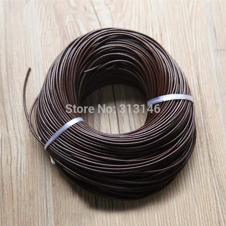 Dark Brown Сандалии из натуральной кожи с круглым носком стринги шнур кожаный шнур Строка Веревка для DIY Цепочки и ожерелья Браслет "сделай сам" для изготовления ювелирных изделий, диаметр 1/1. 5/2/3/4/5 мм - Цвет: Dark Brown