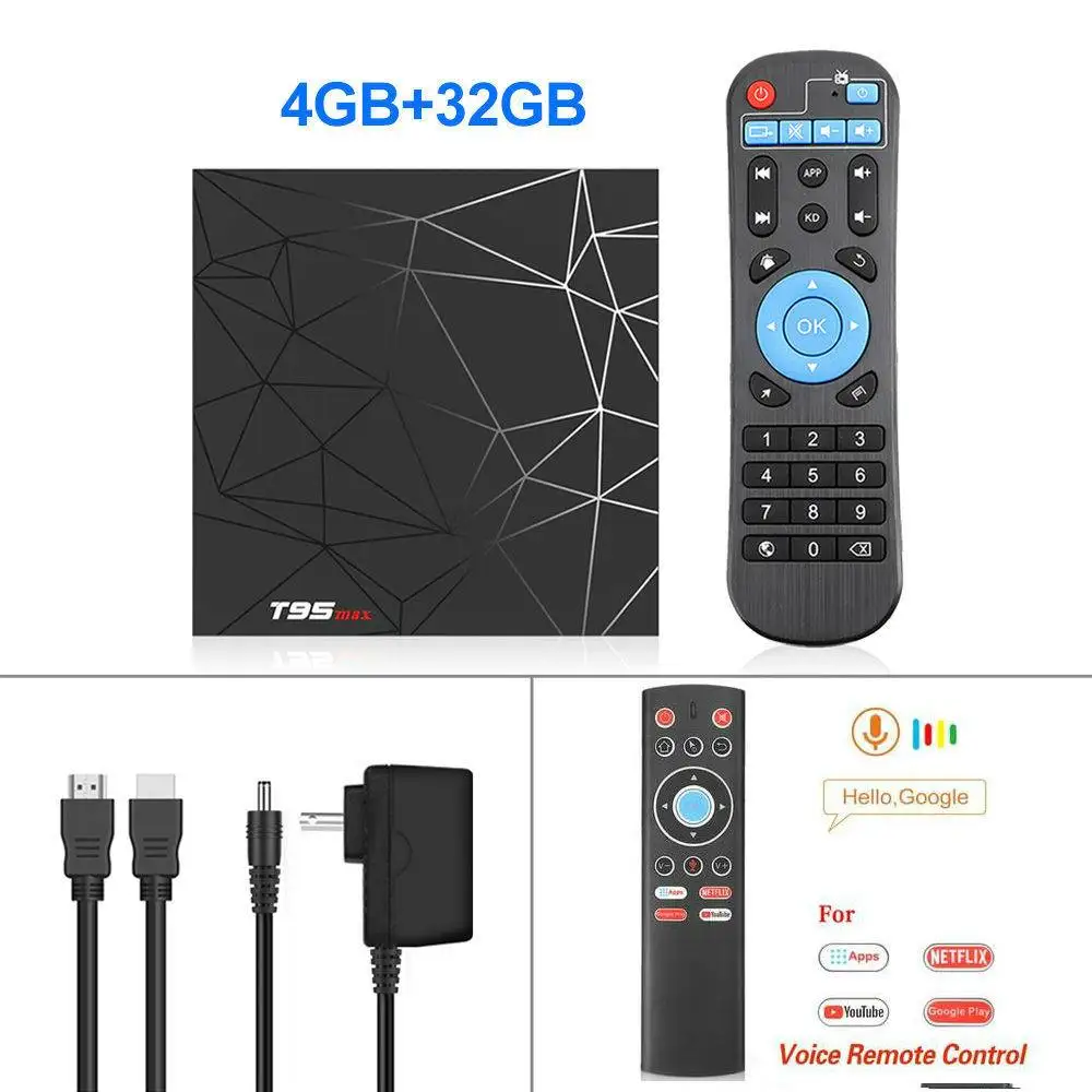 4G32G T1 T95MAX Android 9,0 ТВ приставка Allwinner H6 Четырехъядерный 4 ГБ ОЗУ 64 Гб ПЗУ 2G/16G H.265 6K медиаплеер T95 MAX 2,4G Wifi телеприставка - Цвет: 4G32G T1