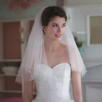wome simple wedding veils bridal accesories short bridal veils with comb in stock