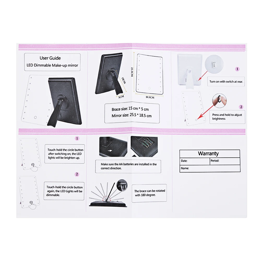 Светодиодный Сенсорный экран зеркало для макияжа профессиональное