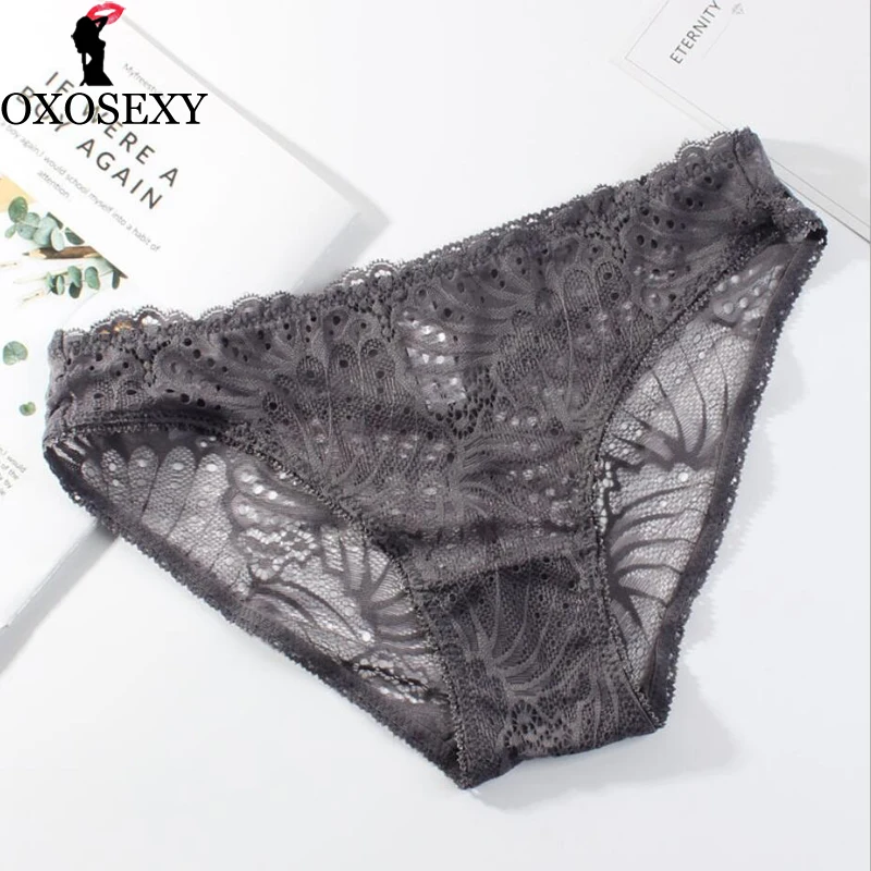 Летние серые прозрачные трусики женские трусы дышащее кружевное нижнее белье
