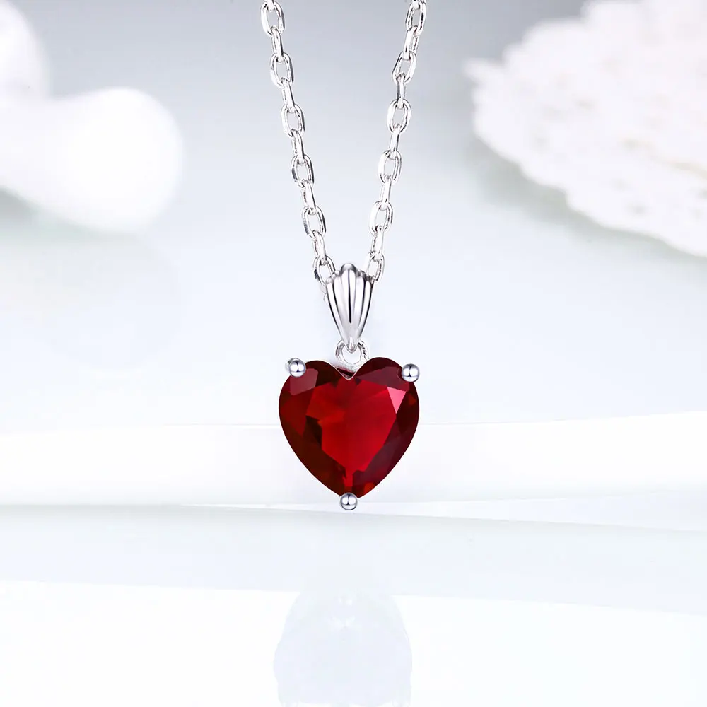 DOUBLE-R 2.72ct создания Сапфир Ожерелья и подвески для женщин 925 стерлингового-серебро-ювелирные изделия Подвески изысканные ювелирный бренд - Цвет камня: Red