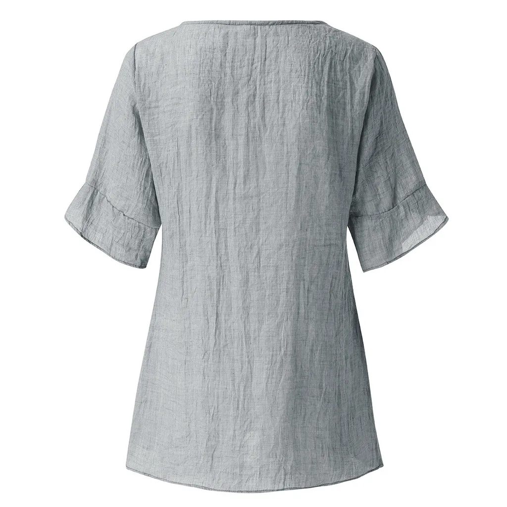 Модная женская блузка размера плюс, Женские топы и блузки shein haut femme, женские топы, летние нестандартные одноцветные топы, блузка Z4