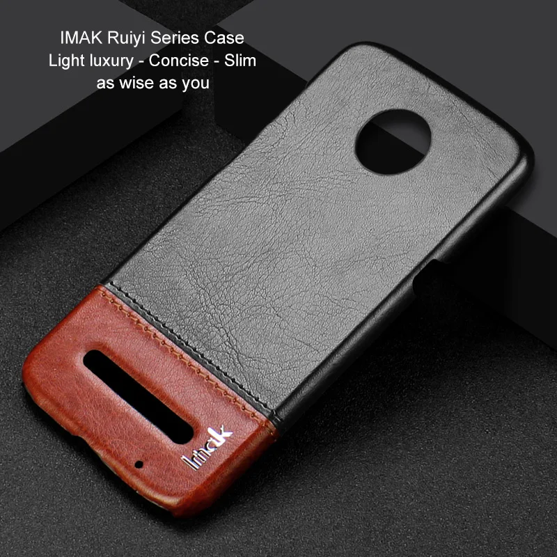 IMAK Ruiyi серия роскошный чехол из искусственной кожи для Motorola Moto Z3 Play жесткий