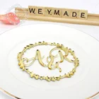 Индивидуальная Свадебная монограмма Лазерная резка свадебный логотип лазерная резка инициалы Свадебные визитки лавриный Венок Свадебные настольные Знаки Декор