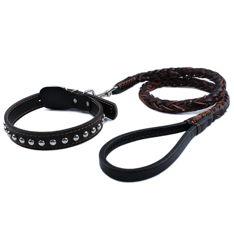 95 см Высокое качество Натуральная кожа Большой собачий поводок ошейник для