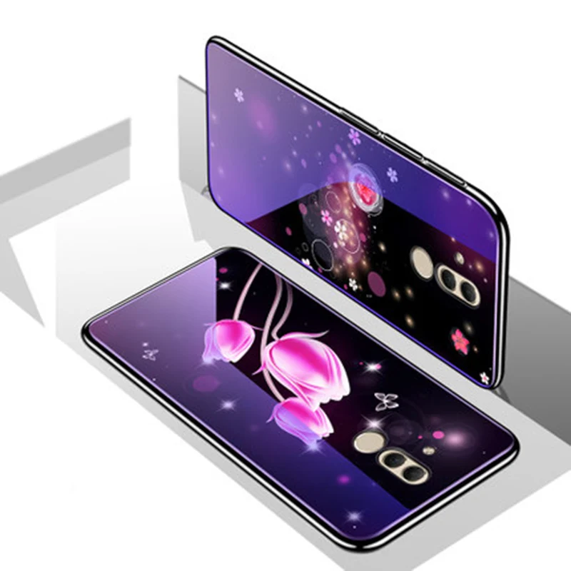 Для Huawei Mate 20 lite чехол крышка синее закаленное стекло задняя для Mate20 чехлы