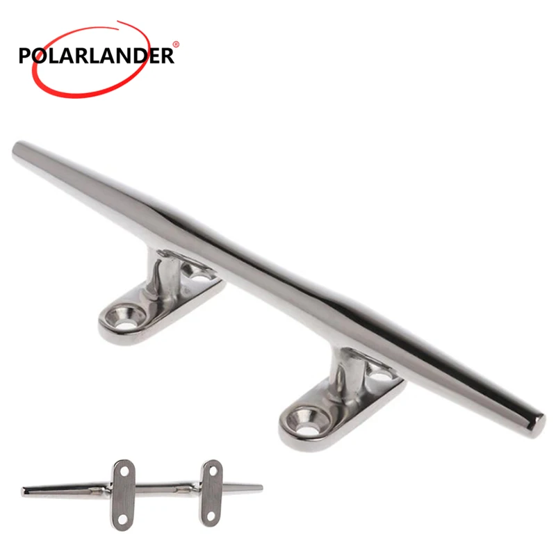 

Base Boat Cleat Bollard Yacht Lock bolt Marine Hardware sailing Stainless Steel 8" Marine Deck Rope
