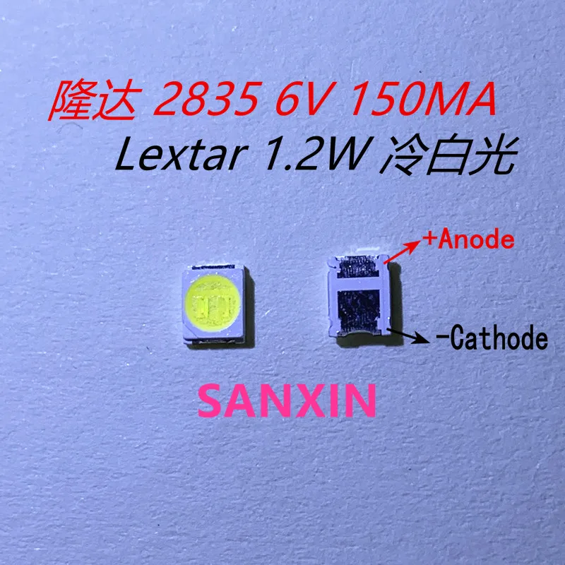 Оригинальная светодиодная подсветка LEXTAR 1000 2835 3528 6 в 2 Вт SMD для ремонта