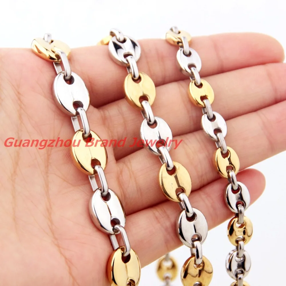 Цепочка Из Нержавеющей Стали 316L ожерелье с бусинами в форме кофейных зерен цвет