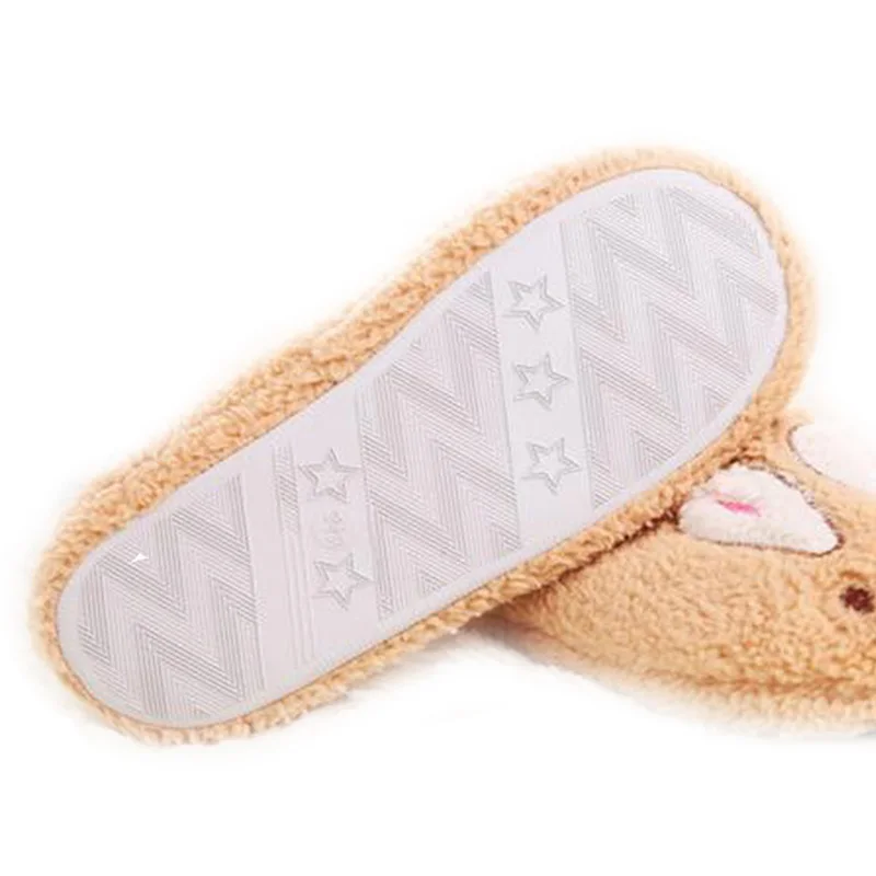 Милые детские зимние тапочки с кроликом Вельветовая теплая Домашняя обувь для