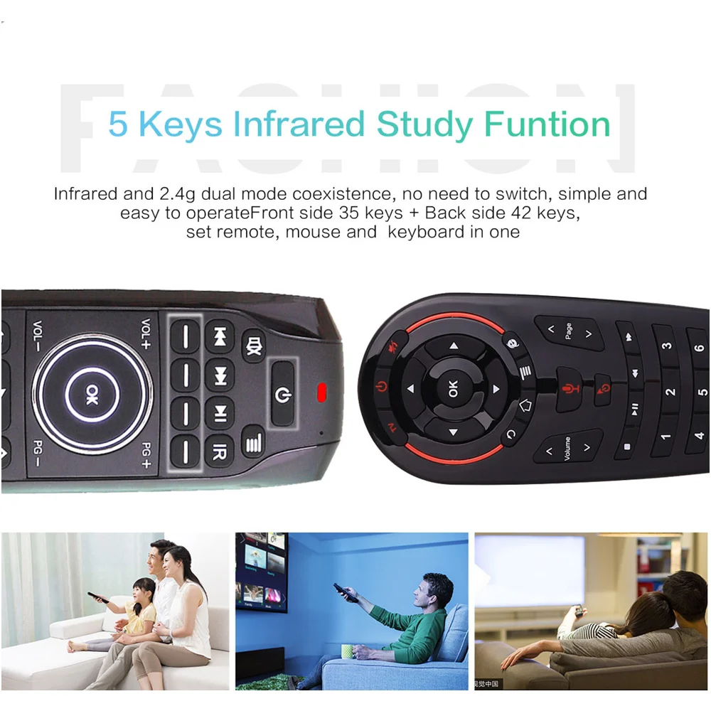 l8star g7 russian backlit fly air mouse with ir learning wireless mini keyboard universal 2 4g remote control for android tv box free global shipping